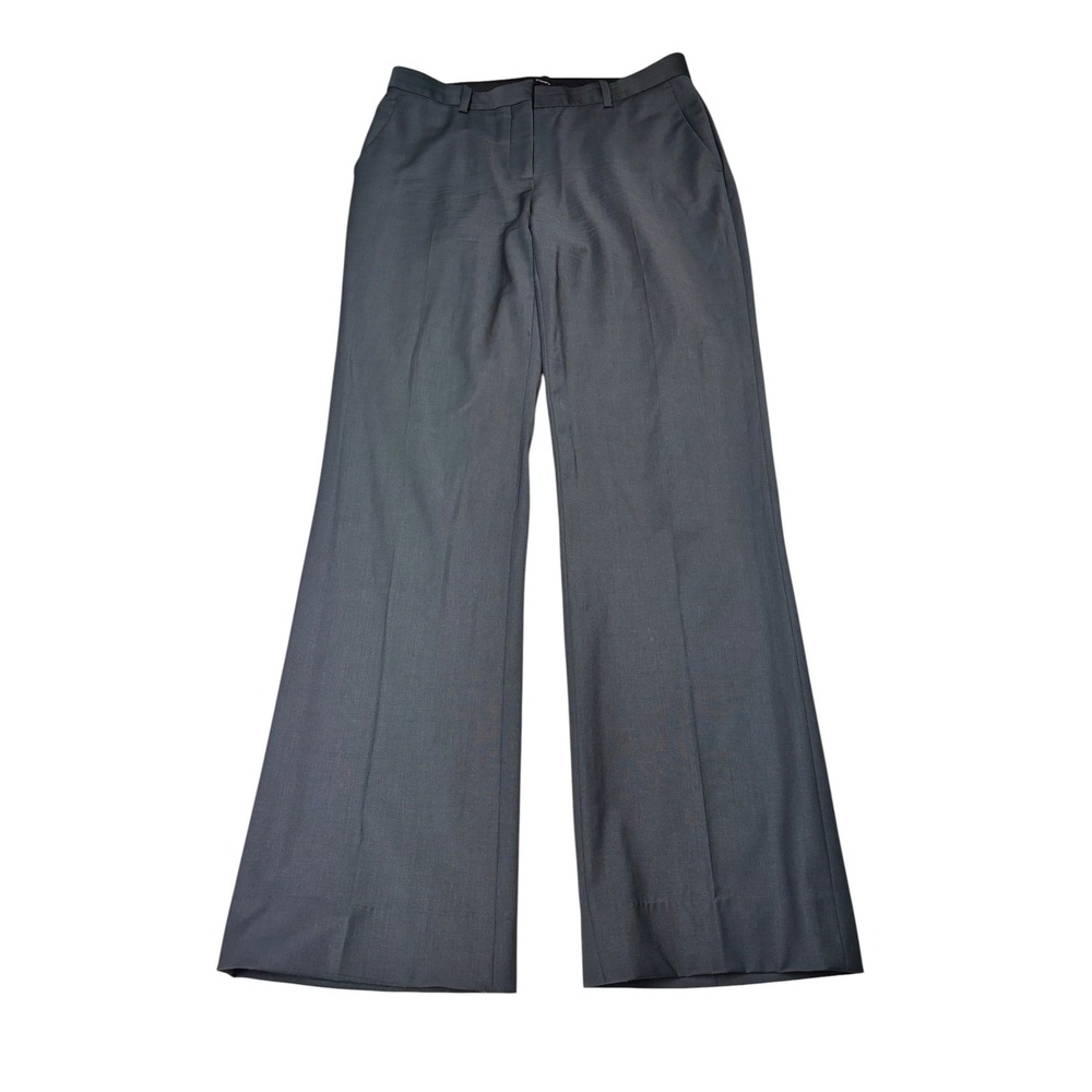 Theory Gray Jotsna Continuous Wide Leg Wool Blend Trousers Pants Women 4 W31 L31